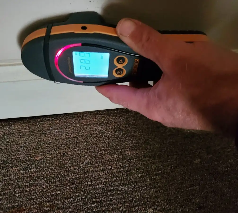 Moisture detection at baseboard during Sewage Cleanup & Sanitation in Seneca Falls